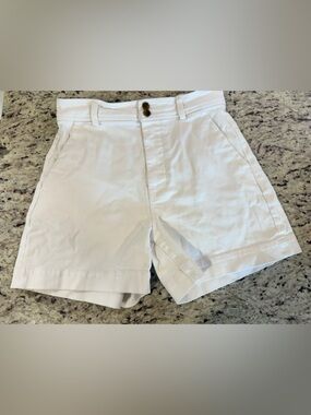 Everlane White High Rise Chino Shorts Cotton Stretch - Size 6